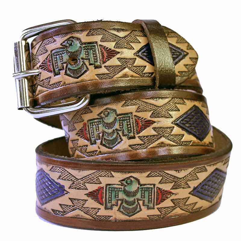 Leather Belt - Aztec